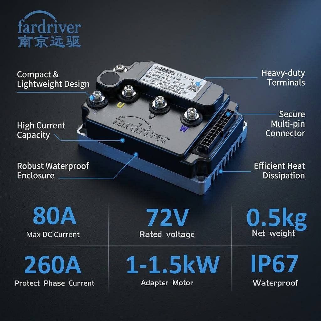 Fardriver ND72260 MiNi12 72V 1 - Kelly Kls7230S Controller review and price